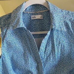 Croft & Barrow Blue Patterned Women's Shirt M VG